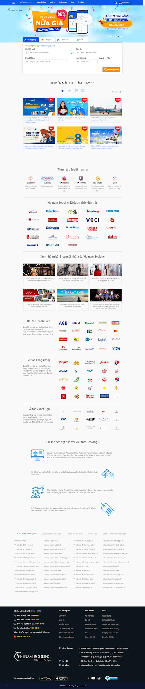 Mẫu website đặt phòng khách sạn