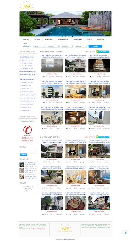 Mẫu website đặt phòng khách sạn