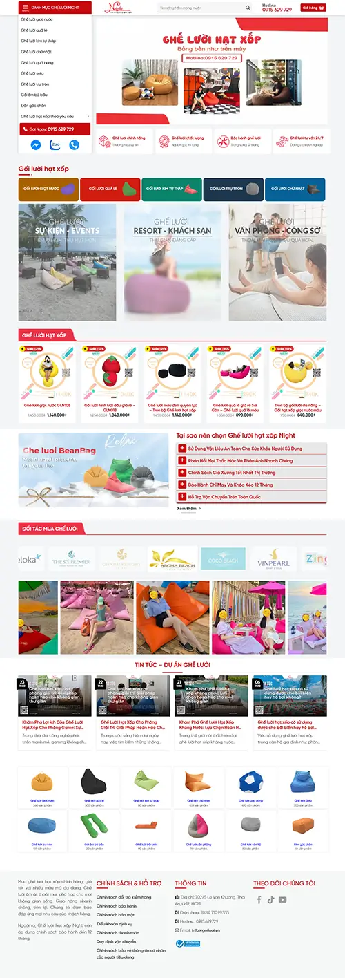 Mẫu website đặt phòng khách sạn