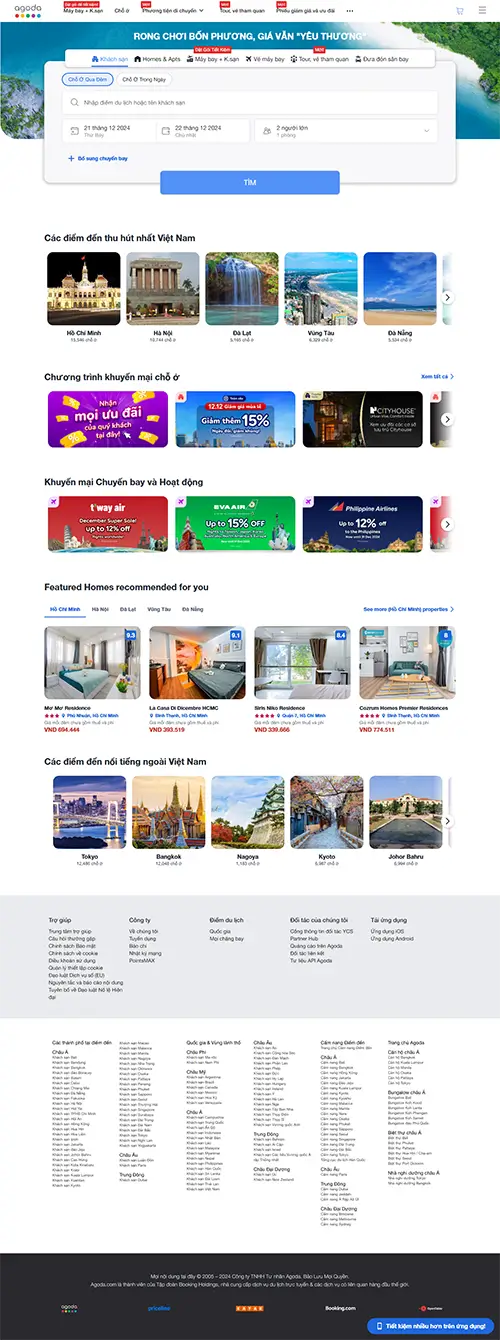 Mẫu website đặt phòng khách sạn