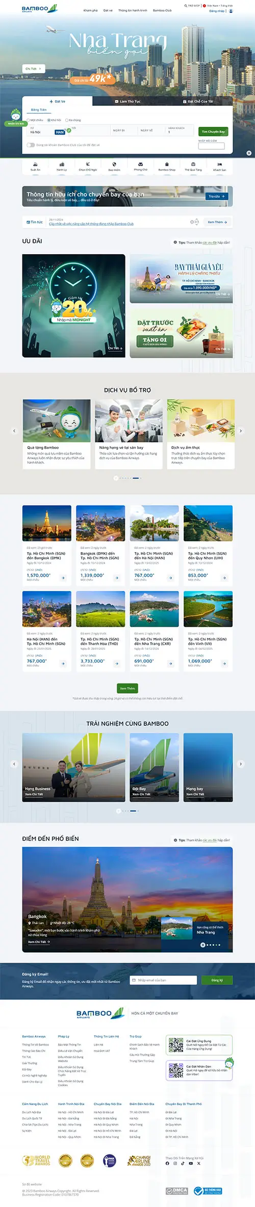 Mẫu website đặt phòng khách sạn