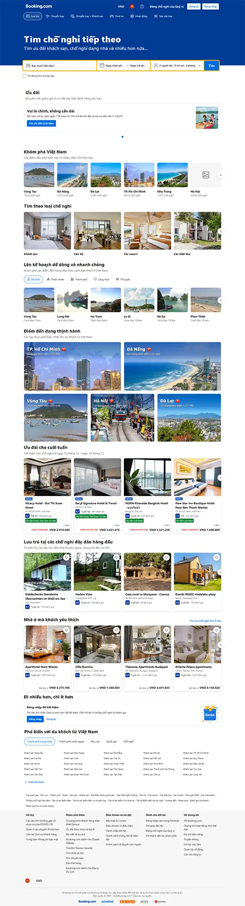 Mẫu website đặt phòng khách sạn