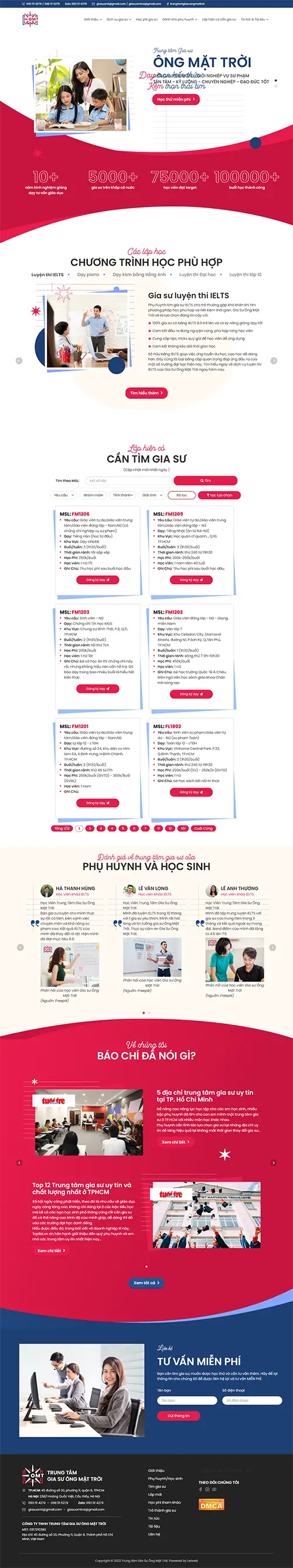 Mẫu website đặt phòng khách sạn
