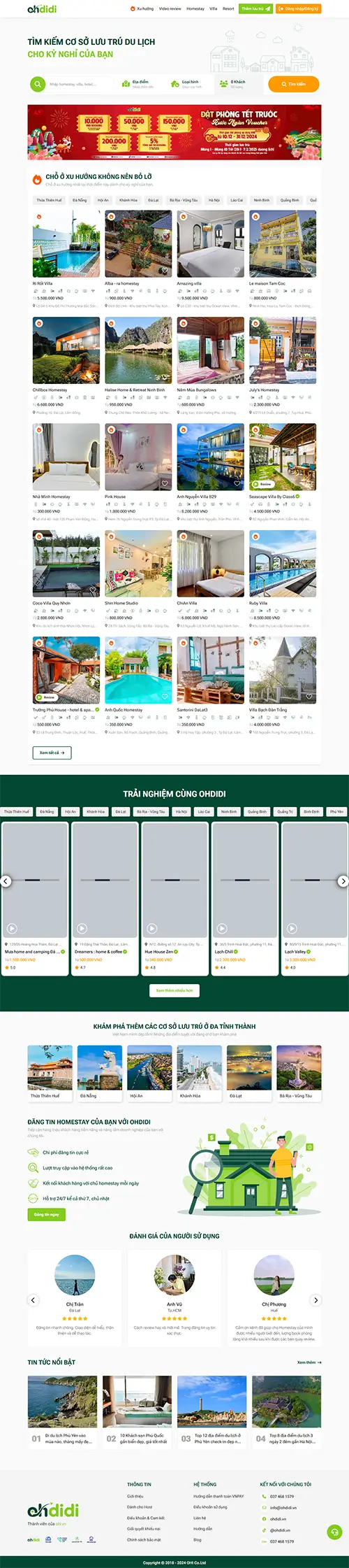 Mẫu website đặt phòng khách sạn