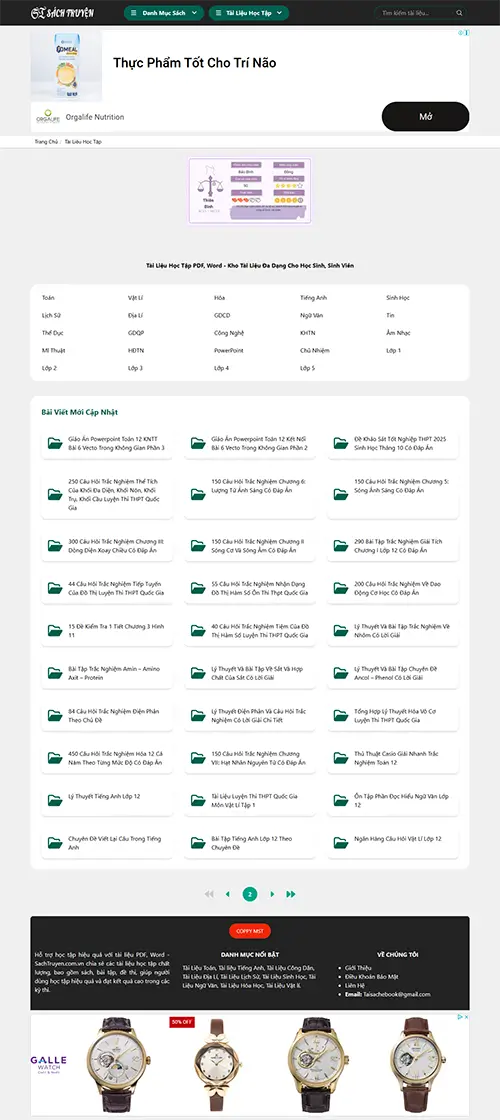 Mẫu website đặt phòng khách sạn