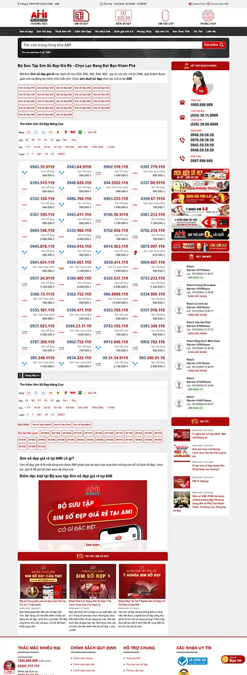 Mẫu website đặt phòng khách sạn
