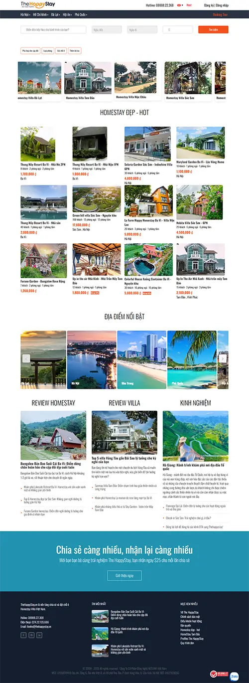 Mẫu website đặt phòng khách sạn