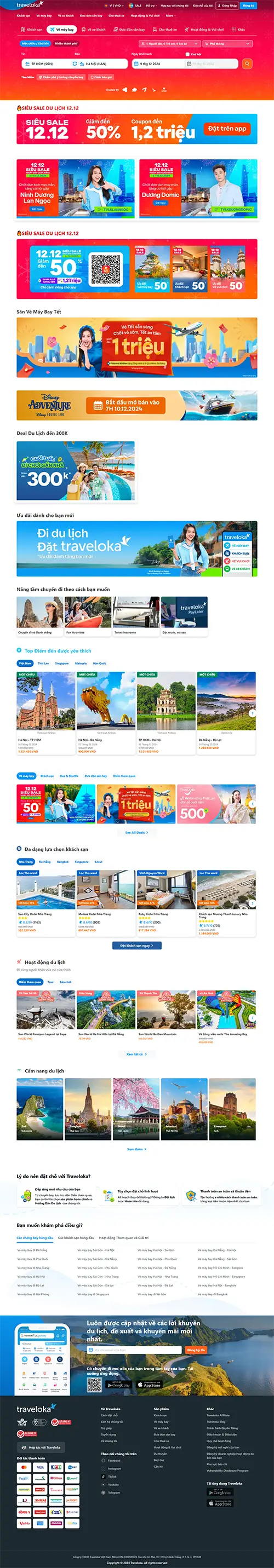 Mẫu website đặt phòng khách sạn