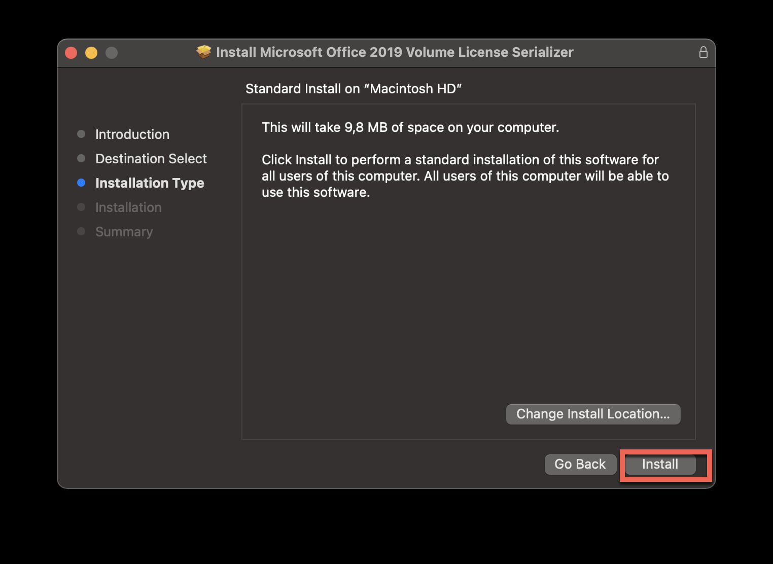 installation type