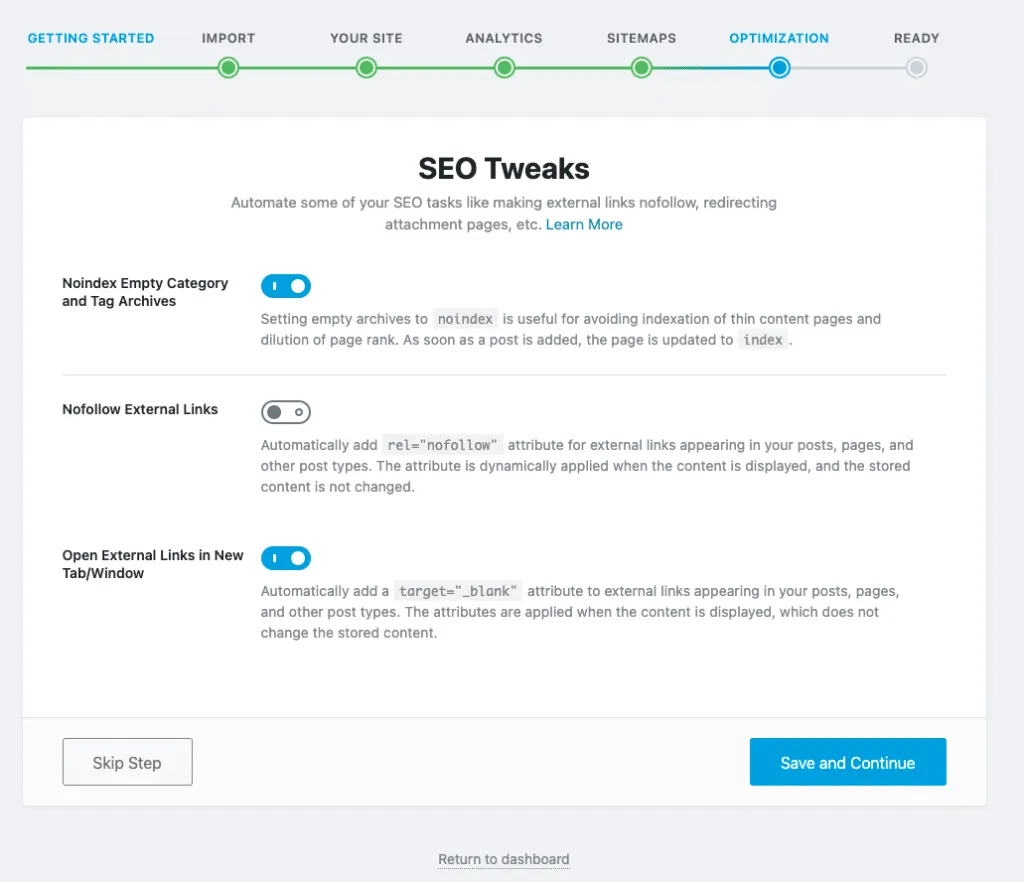 Tắt tính năng Nofollow External Links