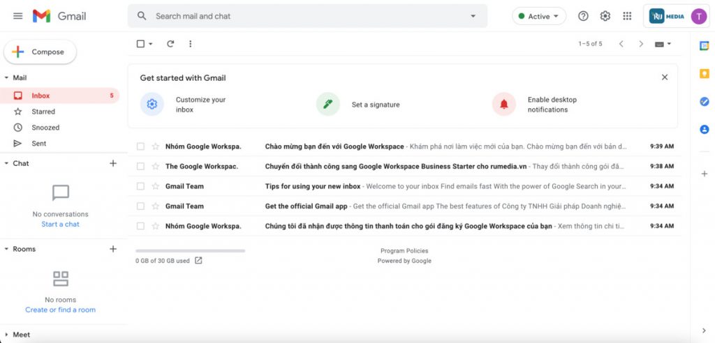 huong dan cai dat email doanh nghiep google workspace 5000 50