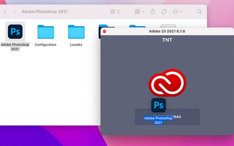  Kéo App cần dùng thuốc vào trong Adobe Zii
