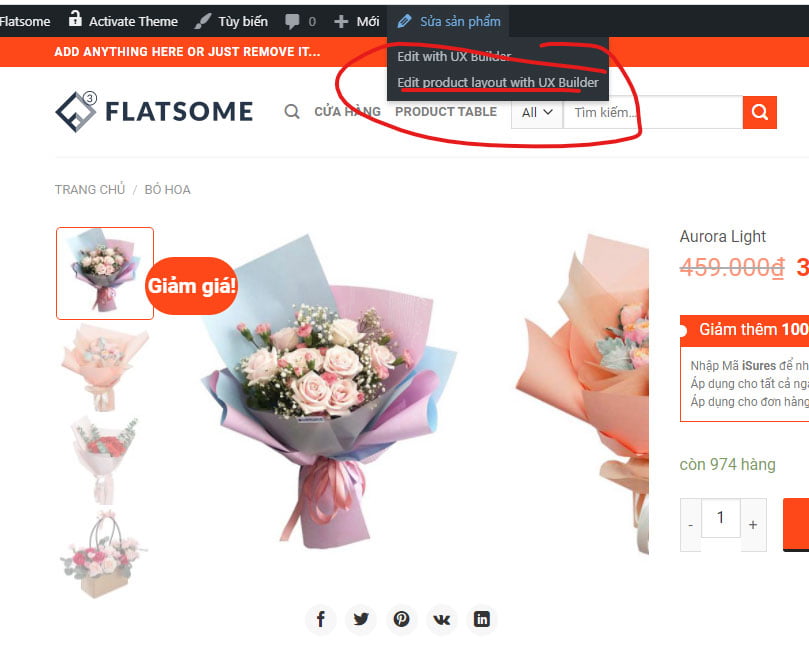 Config lại layout product page