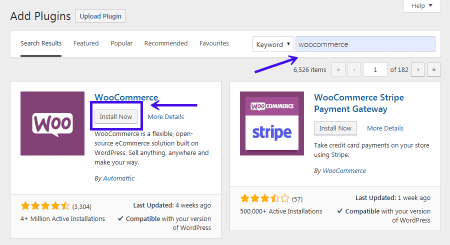 Cài đặt Plugin Woocommerce