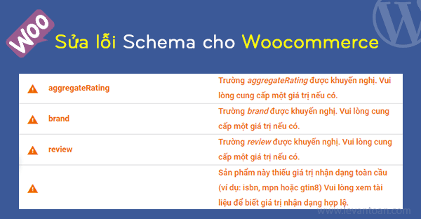 Sửa lỗi thiếu schema aggregateRating, brand, review… cho Woocommerce